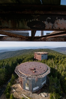 Abandoned Cold War radar base in the mountains
