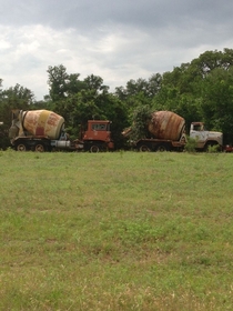 Abandoned concrete trucks 