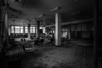Abandoned dining room in office building