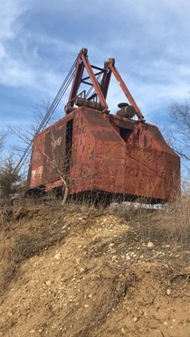 Abandoned dredger at gravel pit