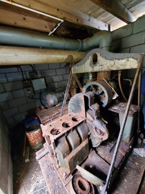 Abandoned engine room next to links course in Scotland