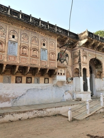 Abandoned Haveli mansion full of beautiful frescoes Shekhawati Rajasthan India