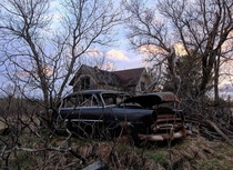Abandoned House and Vintage Car in the Midwest 