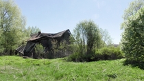Abandoned house Russia Destroyed the roof caved in