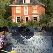 Abandoned House with Memorial to Murder Victim