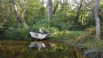 Abandoned Jon boat I found while fishing a few miles from my house