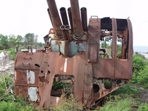Abandoned machinery at Command Ridge the phosphate mines of Nauru 