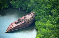 Abandoned military ship