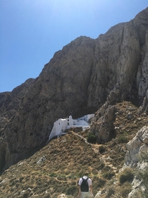 Abandoned monastery on an island in the Aegean sea