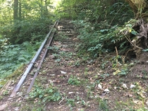 Abandoned mountain train rail
