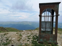 Abandoned phone booth on top of a mountain Romania