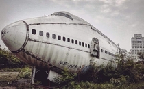 Abandoned plane at airplane graveyard in Bangkok