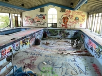 Abandoned pool in the woods