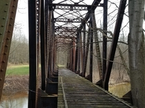 Abandoned rail bridge near Sunbury Pennsylvania USA 