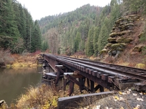 Abandoned railroad in the Idaho forest