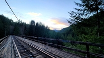 Abandoned railroad trestle 