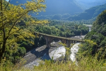 Abandoned railway bridge in Akarmar Abkhazia