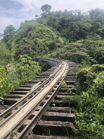 Abandoned railway bridge in Antioquia Colombia