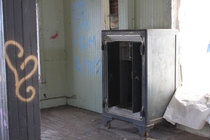 Abandoned safe at old empty building 