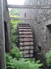 Abandoned sawmill waterwheel on Isle of Skye Scotland 