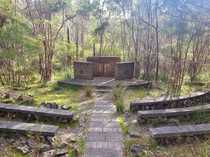Abandoned Scout chapel at the end of a narrow off-shoot from a walking track in Warrandyte Australia x OS