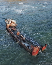 Abandoned ship near Sakhalin island