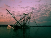 Abandoned Shrimp Boat Thunder River Savannah GA 
