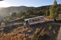 Abandoned Soviet-era bus near the town of Sisian Armenia