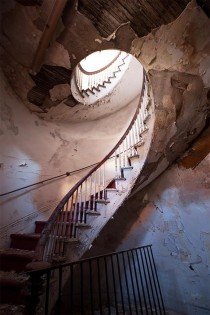 Abandoned spiral staircase in Western Massachusetts 