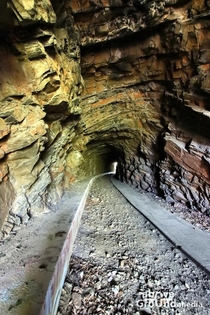 Abandoned steam engine narrow gage railroad tunnel in Hampton TN 