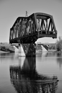 Abandoned Steel Truss Railway Bridge Winnipeg Canada 