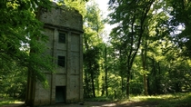 Abandoned tower in the woods