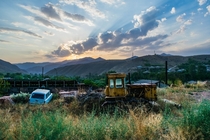 Abandoned tractor near the village of Areni Armenia