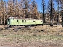 Abandoned train car just east of Crater Lake