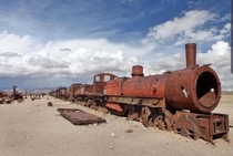 Abandoned train in Uyuni in Bolivia Great Train cemetery