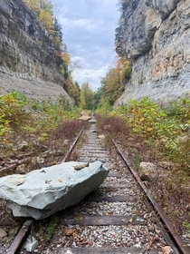Abandoned train tracks Madison Indiana OC