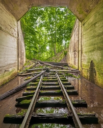 Abandoned train tunnel I found hiking in the Appalachian mountains 