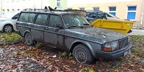 Abandoned Volvo in a parking lot in Poland