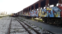 Abandoned wagons of OSE Railroads Organisation of Greece in Athens Greece