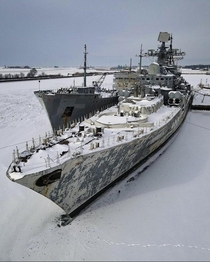 Abandoned warship Rastoropny in Russia