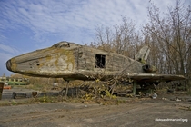 Abandoned Wooden  Scale Buran Soviet Space Shuttle Wind Tunnel Model 