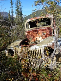 Abandoned WW-era vehicle CANOL Trail NWT Canada
