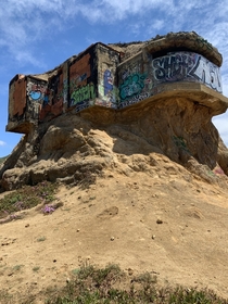 Abandoned WWII lookout post on California coast