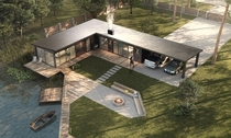 Aerial Exterior Render with Landscaping by XOD  D Creative Consultancy