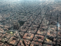 Aerial shot of Barcelona