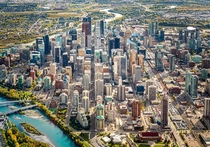 Aerial view of Downtown Calgary