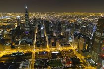 Aerial View of Millennium Park and Chicago Skyline 