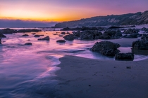 After sunset at Crystal Cove California USA 