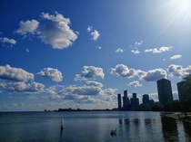 Afternoon sky by the lakeshore in Toronto Canada