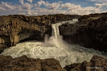 Aldeyjarfoss is considered to be the most beautiful waterfall of river Skjalfanaffijot in Iceland It is framed by huge basalt columns  by Anne Berger 